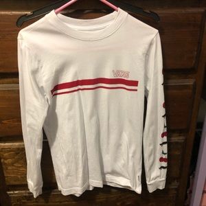 White long sleeve vans with cherrys